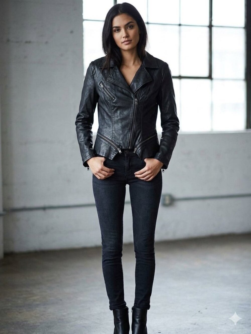 BLANKNYC Black Faux Leather Moto Jacket - Size Medium